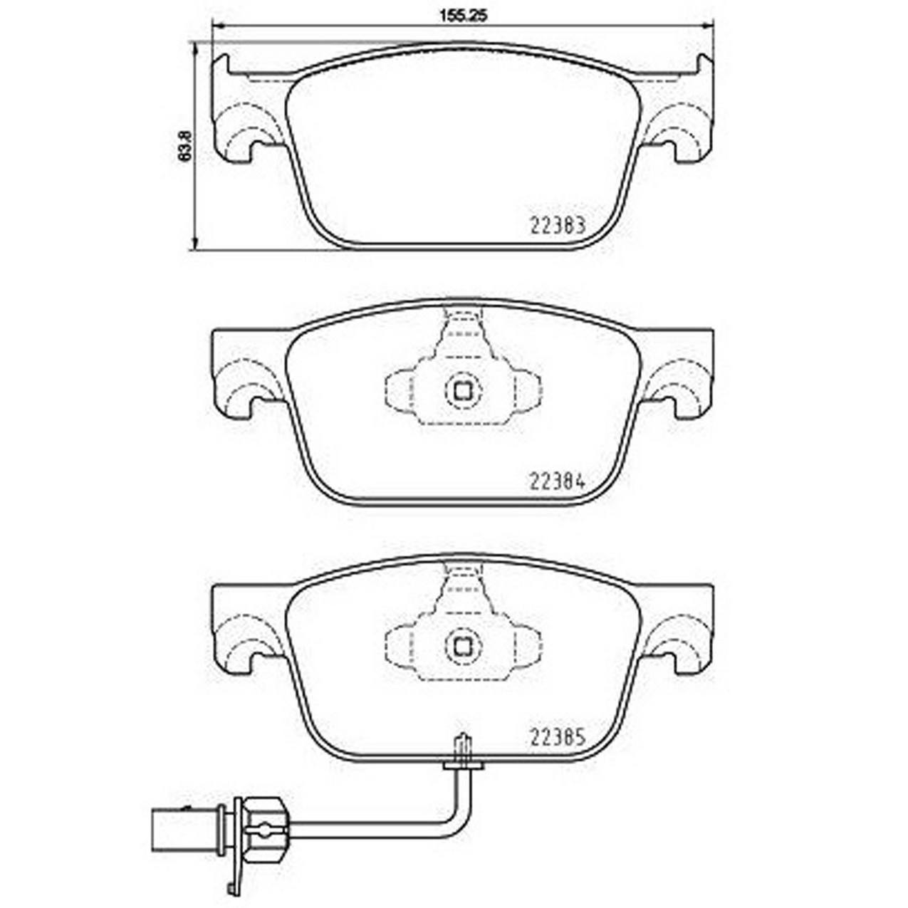 Audi Disc Brake Pad Set - Front (Low-Met) L8WD698151A Brembo