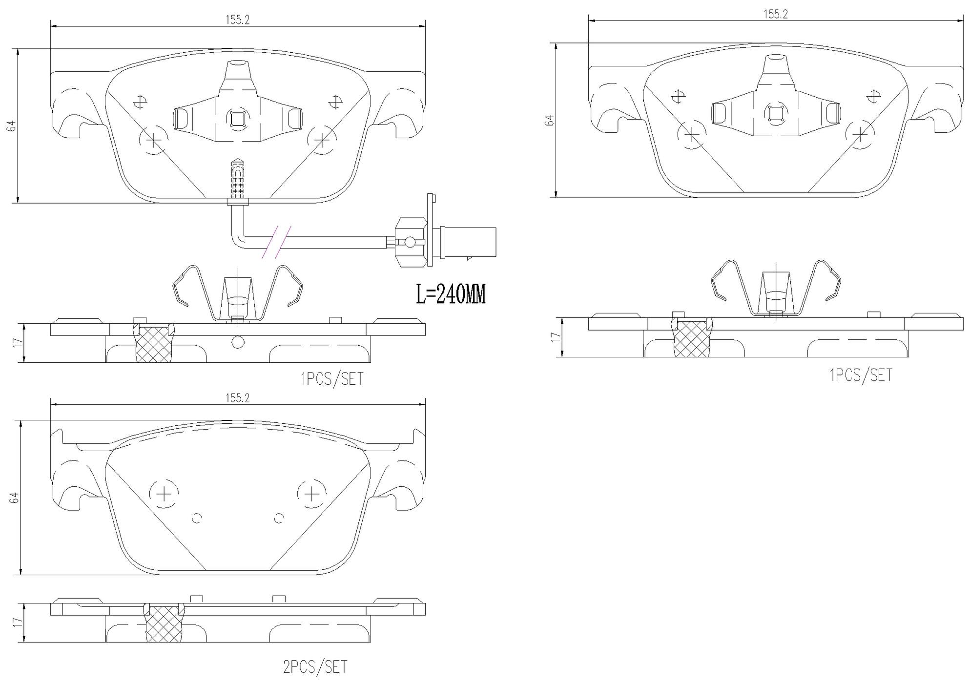 Audi Disc Brake Pad Set - Front (Ceramic) L8WD698151A Brembo