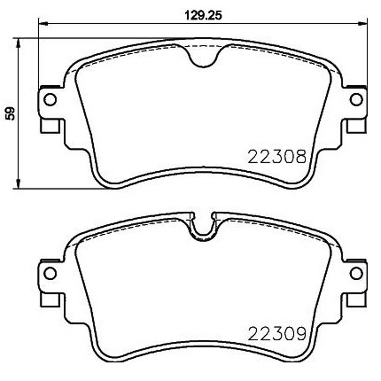 Audi Disc Brake Pad Set - Rear (Low-Met) 8W0698451R Brembo