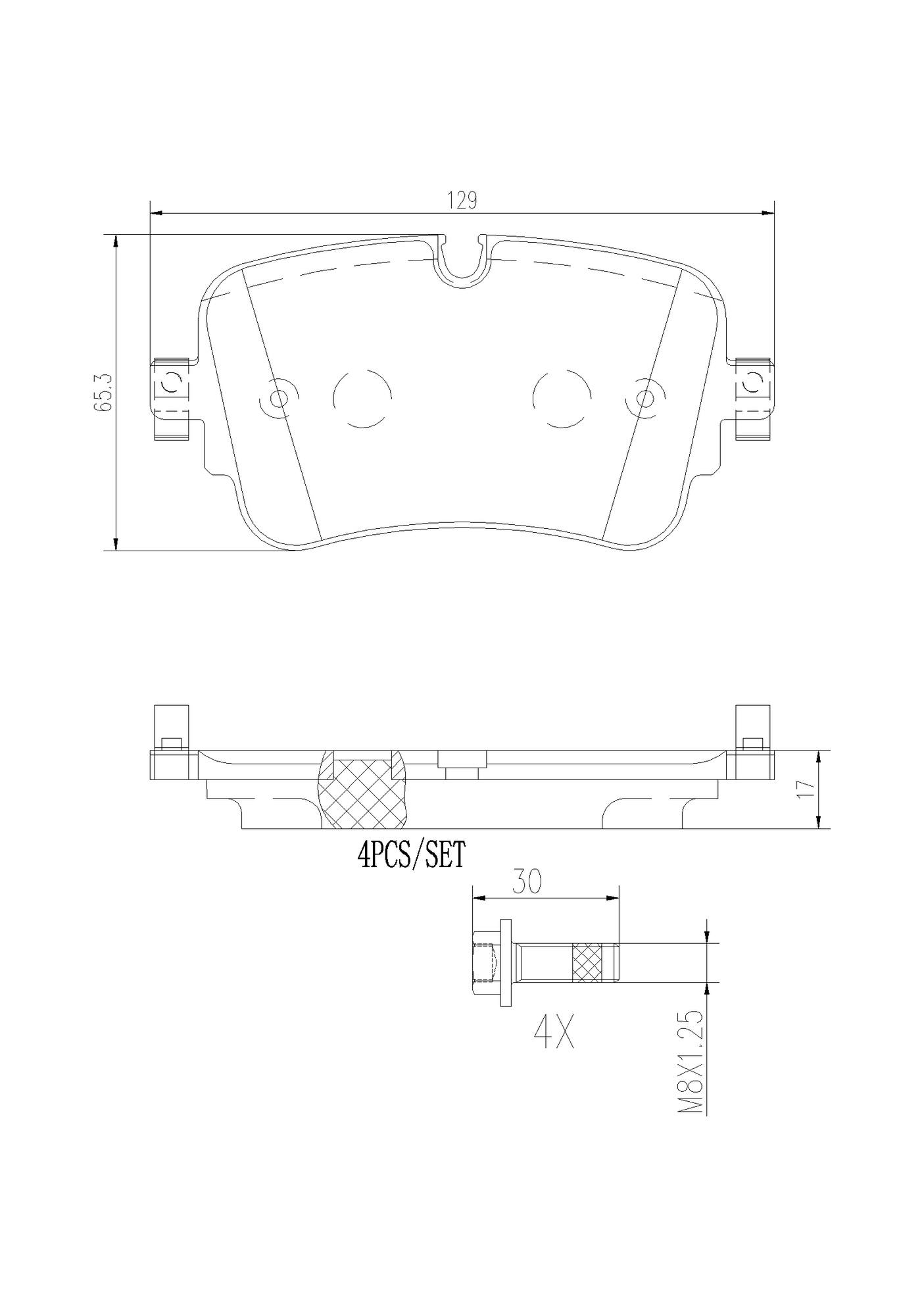 Audi Disc Brake Pad Set - Rear (Ceramic) 4N0698451C Brembo