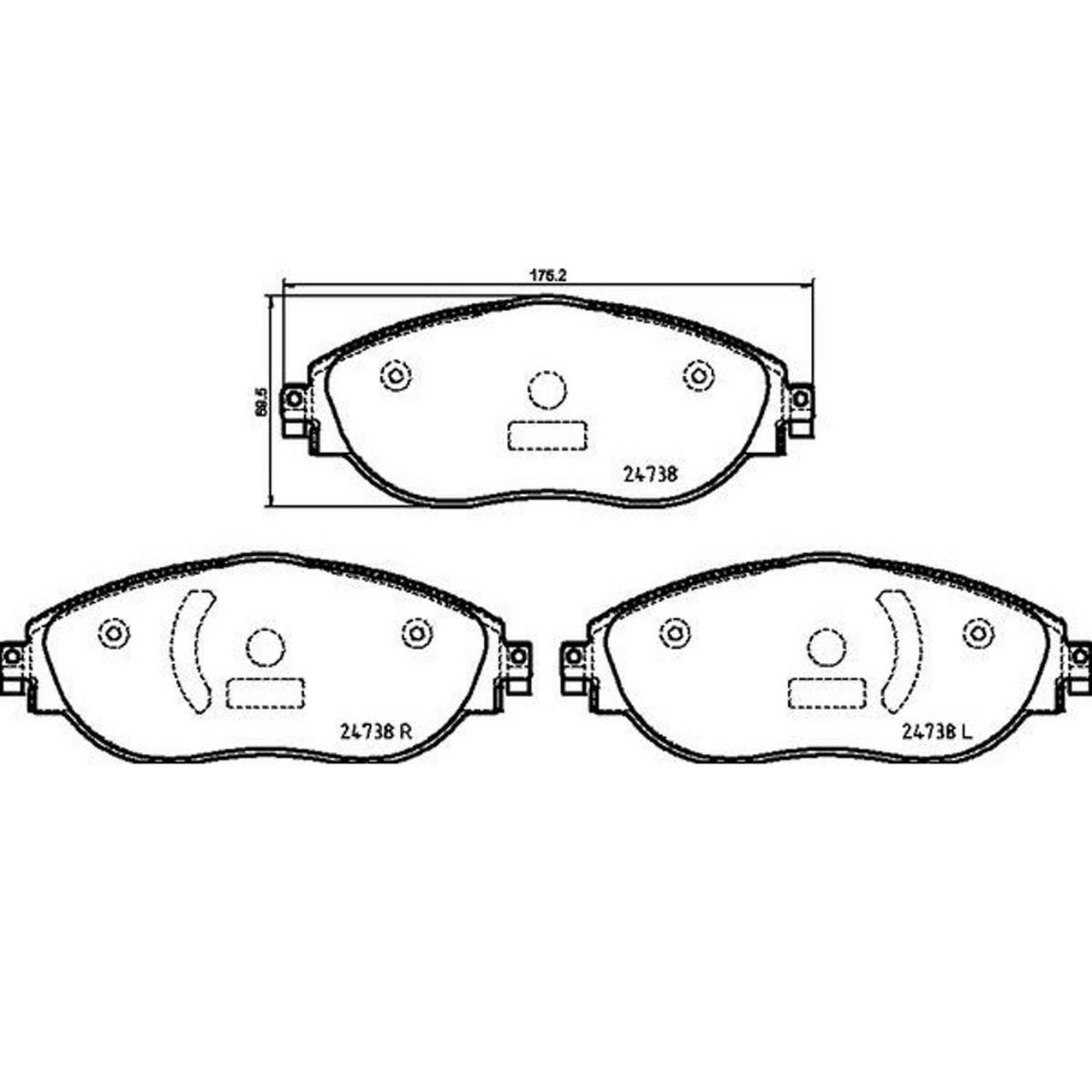 Volkswagen Disc Brake Pad Set - Front (Low-Met) 3Q0698151 Brembo