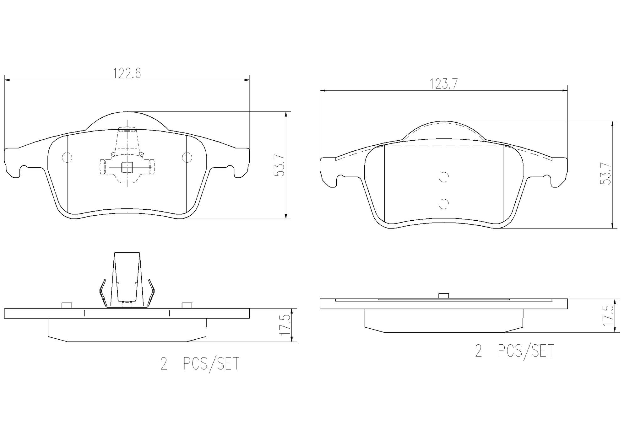 Volvo Disc Brake Pad Set - Rear (Ceramic) 8623862 Brembo