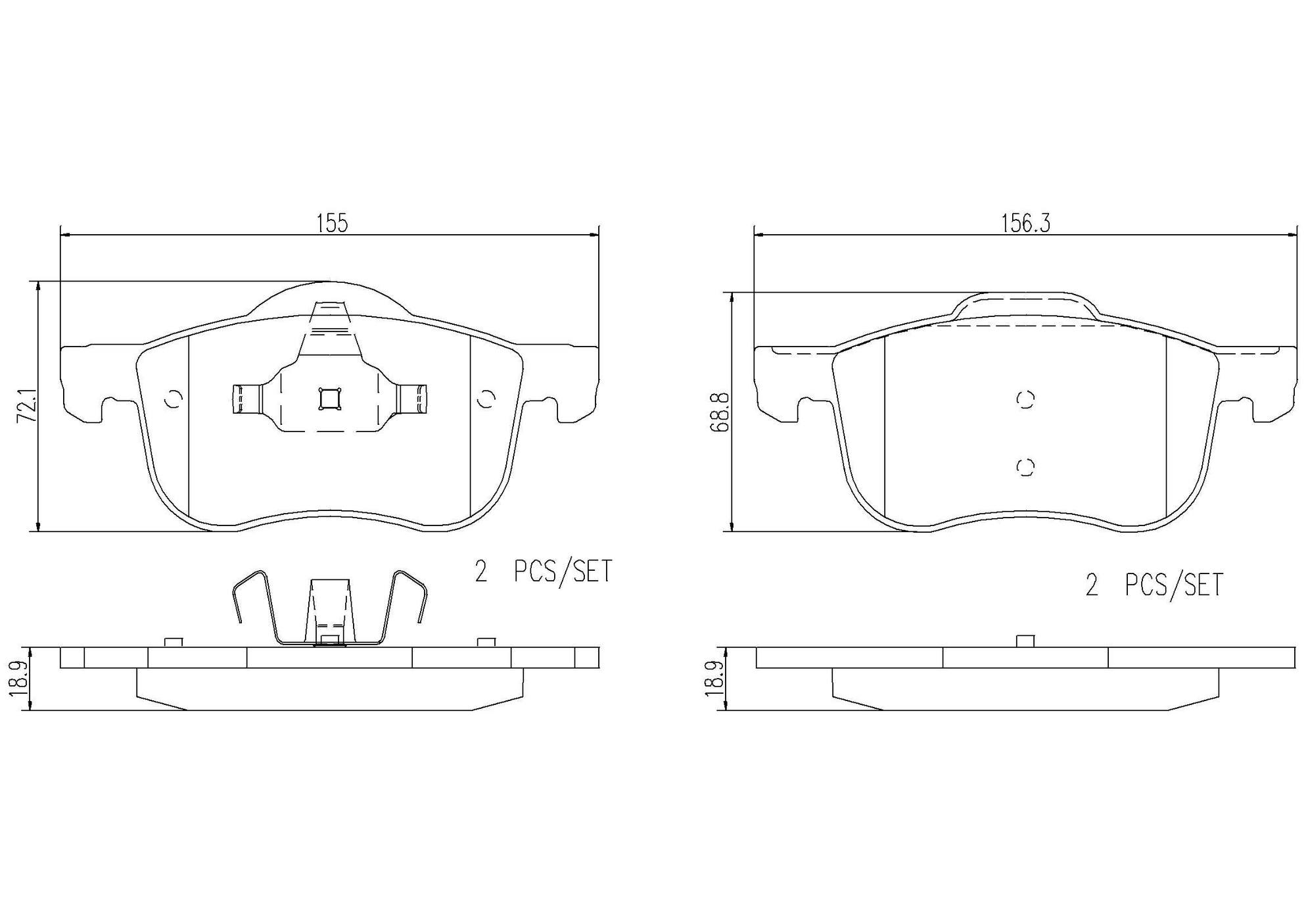 Volvo Disc Brake Pad Set - Front (Ceramic) 8634921 Brembo