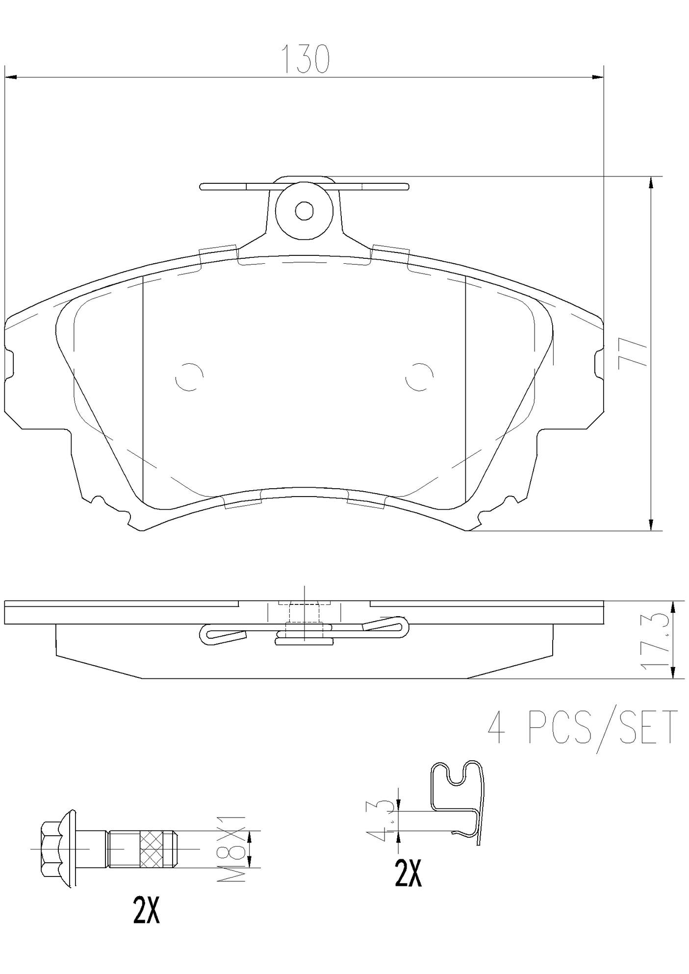Volvo Disc Brake Pad Set - Front (Ceramic) 308509769 Brembo