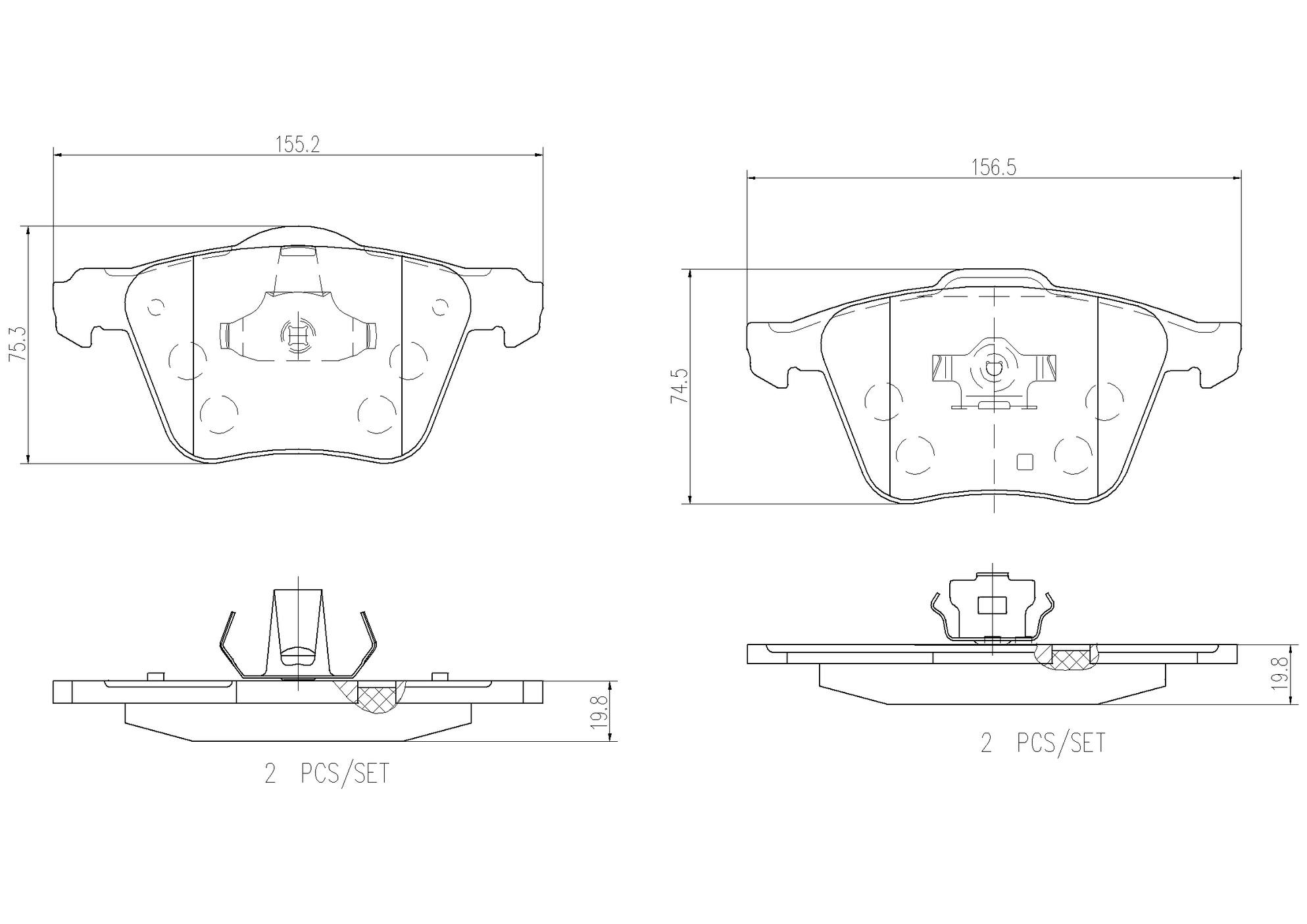 Volvo Disc Brake Pad Set - Front (Ceramic) 31262705 Brembo