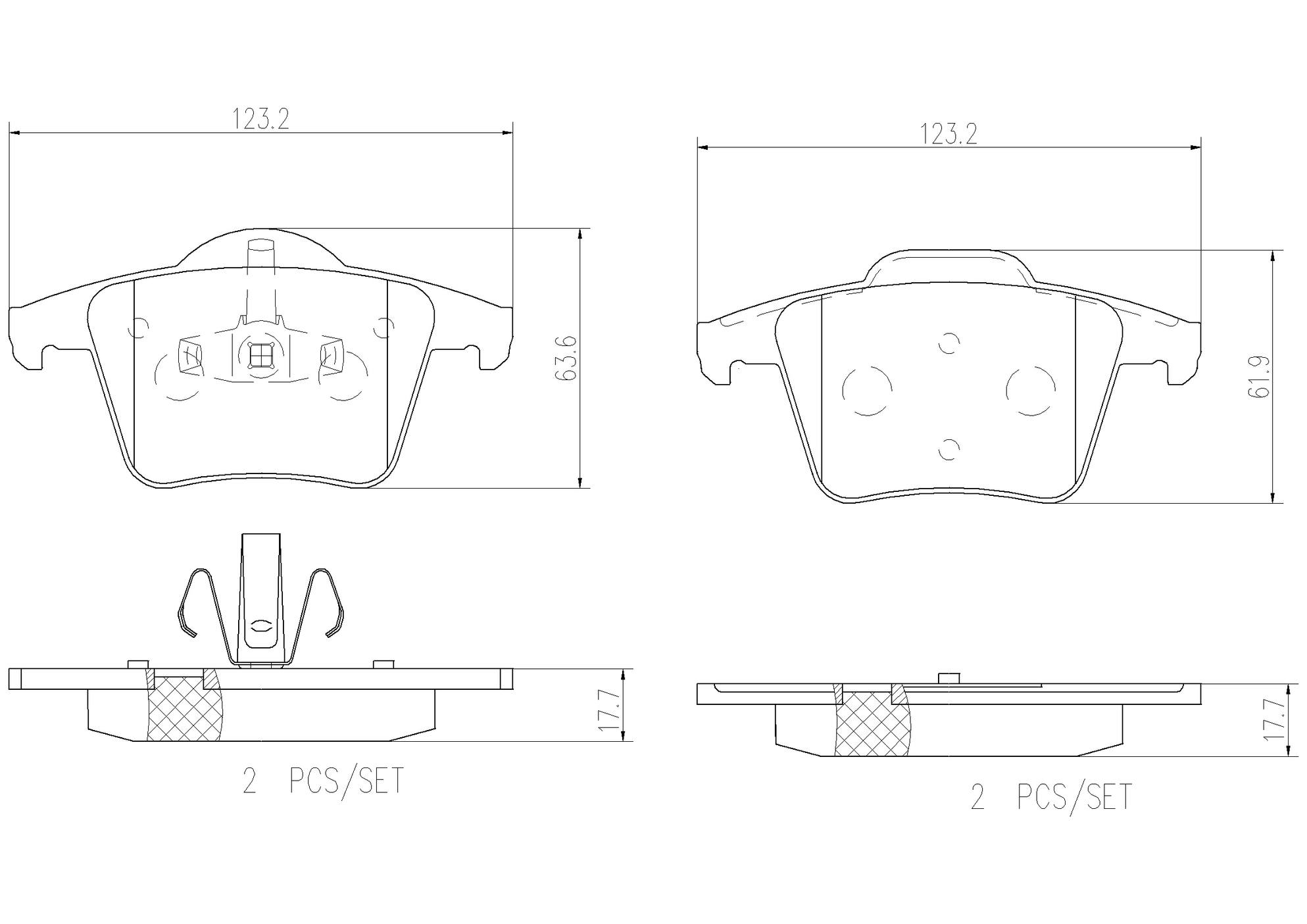 Volvo Disc Brake Pad Set - Rear (Ceramic) 307930930 Brembo