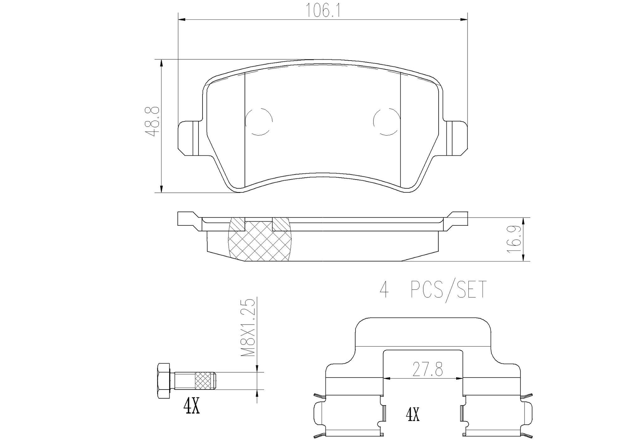 Volvo Disc Brake Pad and Rotor Kit - Rear (302mm) (Ceramic) Brembo