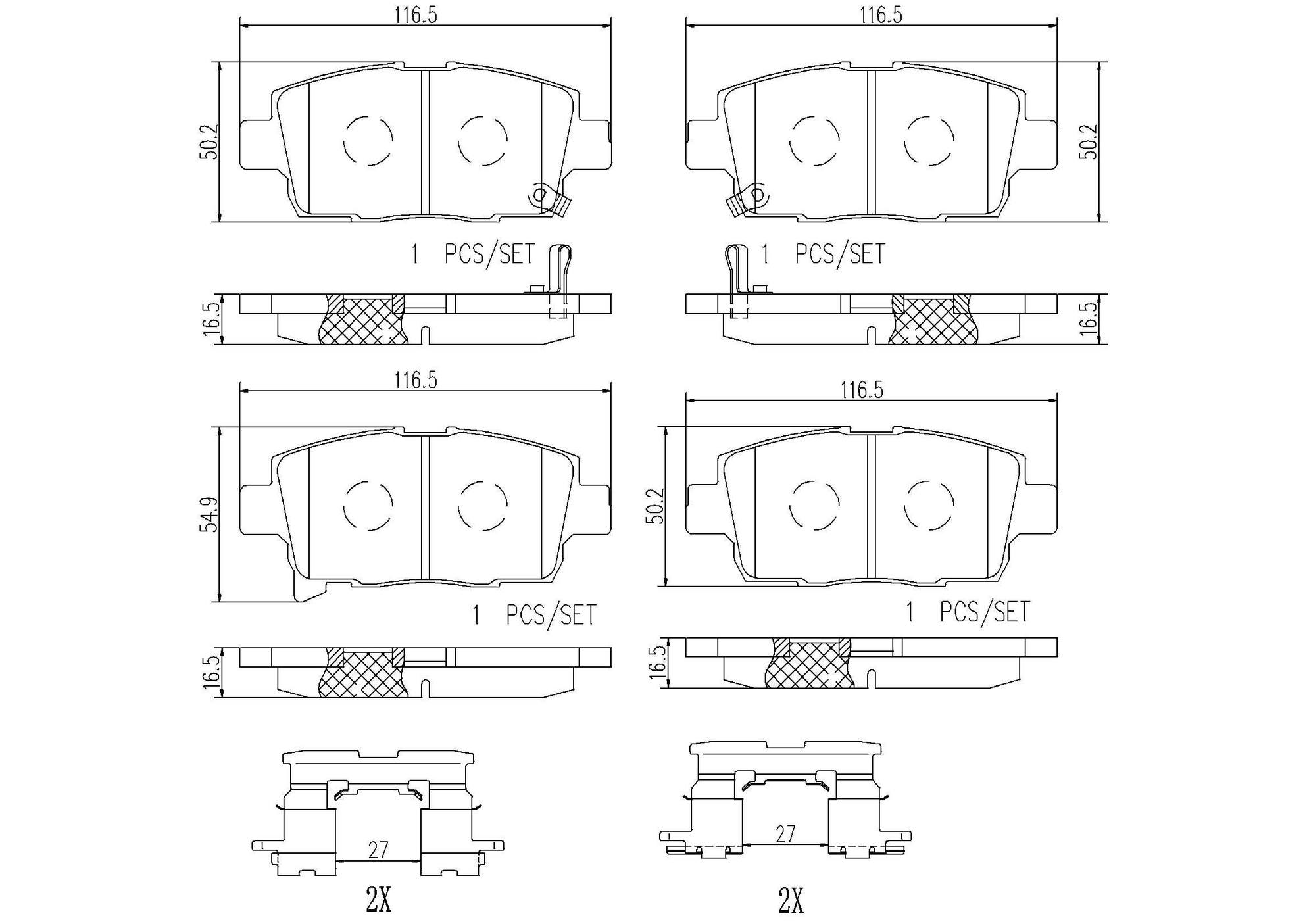 Scion Disc Brake Pad Set - Front (Ceramic) 0446552210 Brembo