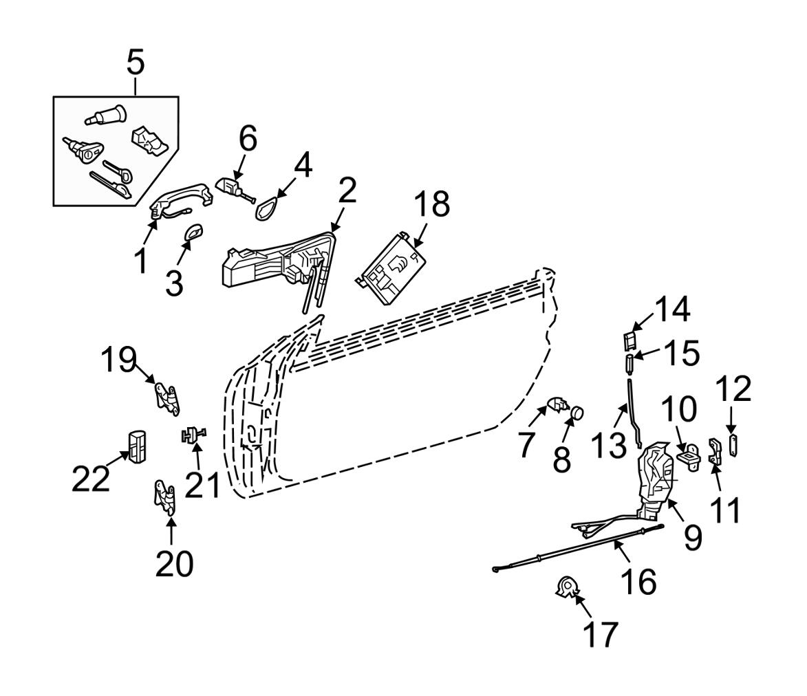 Exterior Door Handle – Front Driver Side (w/ Keyless Entry) (Silver)  Genuine Mercedes-Benz 23076017709744