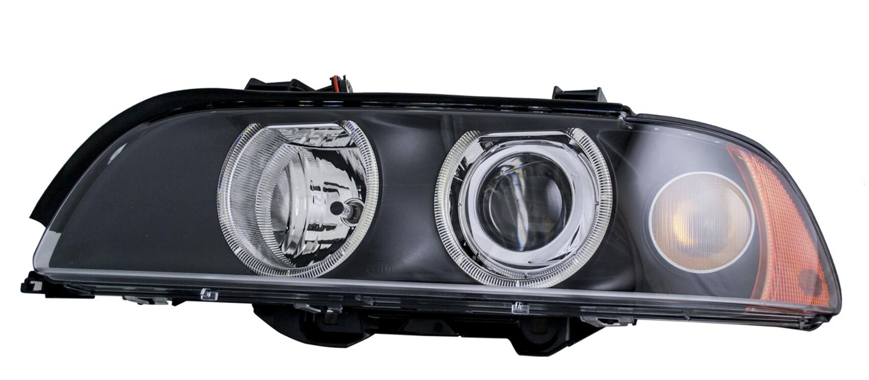 BMW Headlight Assembly - Driver Side (Halogen) (w/ Clear Turnsignal) 63126902517 - Hella 008053111