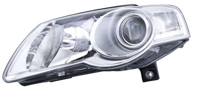 VW Headlight Assembly - Driver Side (Halogen) 3C0941005AE - Hella 247014051
