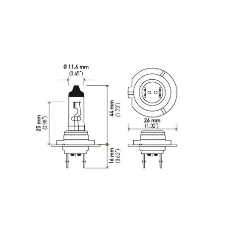 Audi BMW Light Bulb (H7) (12V 55W) 989829 - Hella H7LL