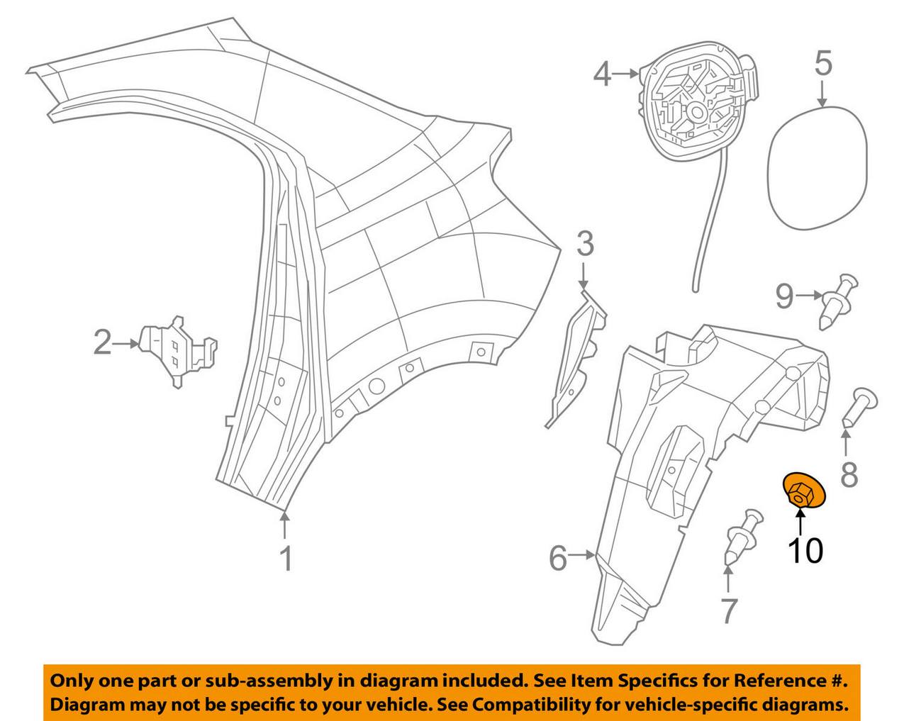 Fender Liner Nut Genuine Fiat 68201478AA