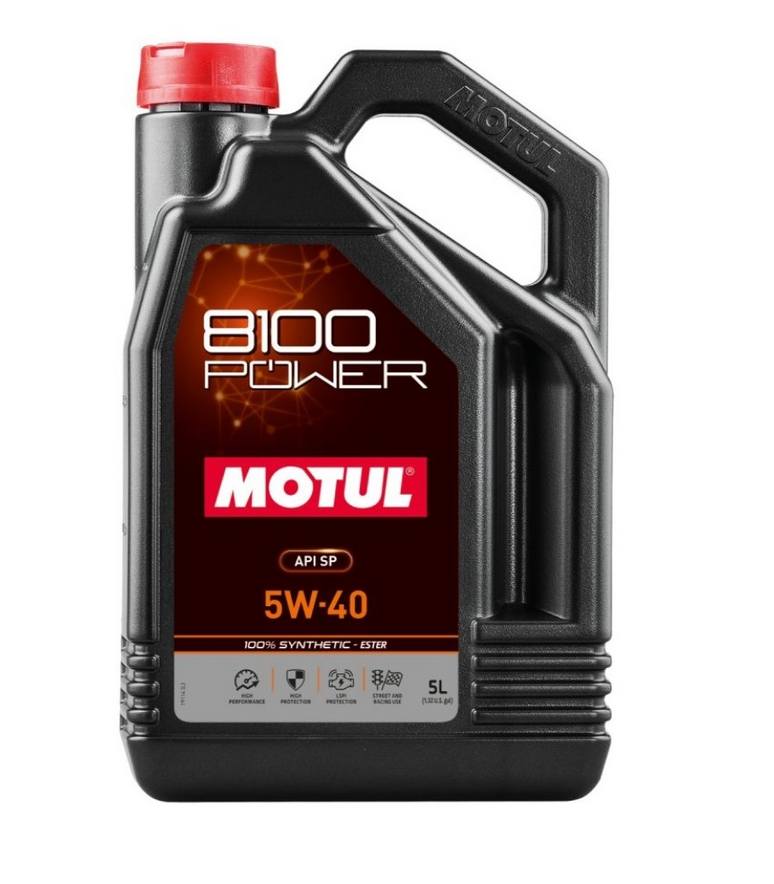 MOTUL 8100 POWER 5W40 Sport Engine Oil - 100% synthetic - 1 Litre  MOTUL111808 - UD31004 motul 