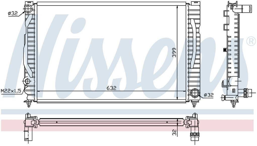 Nissens 60496 Kühler Für Audi A4 2.6/2.8 1994-2001 - Motorkühlung Passend Für Modelle Mit/ohne Klimaanlage