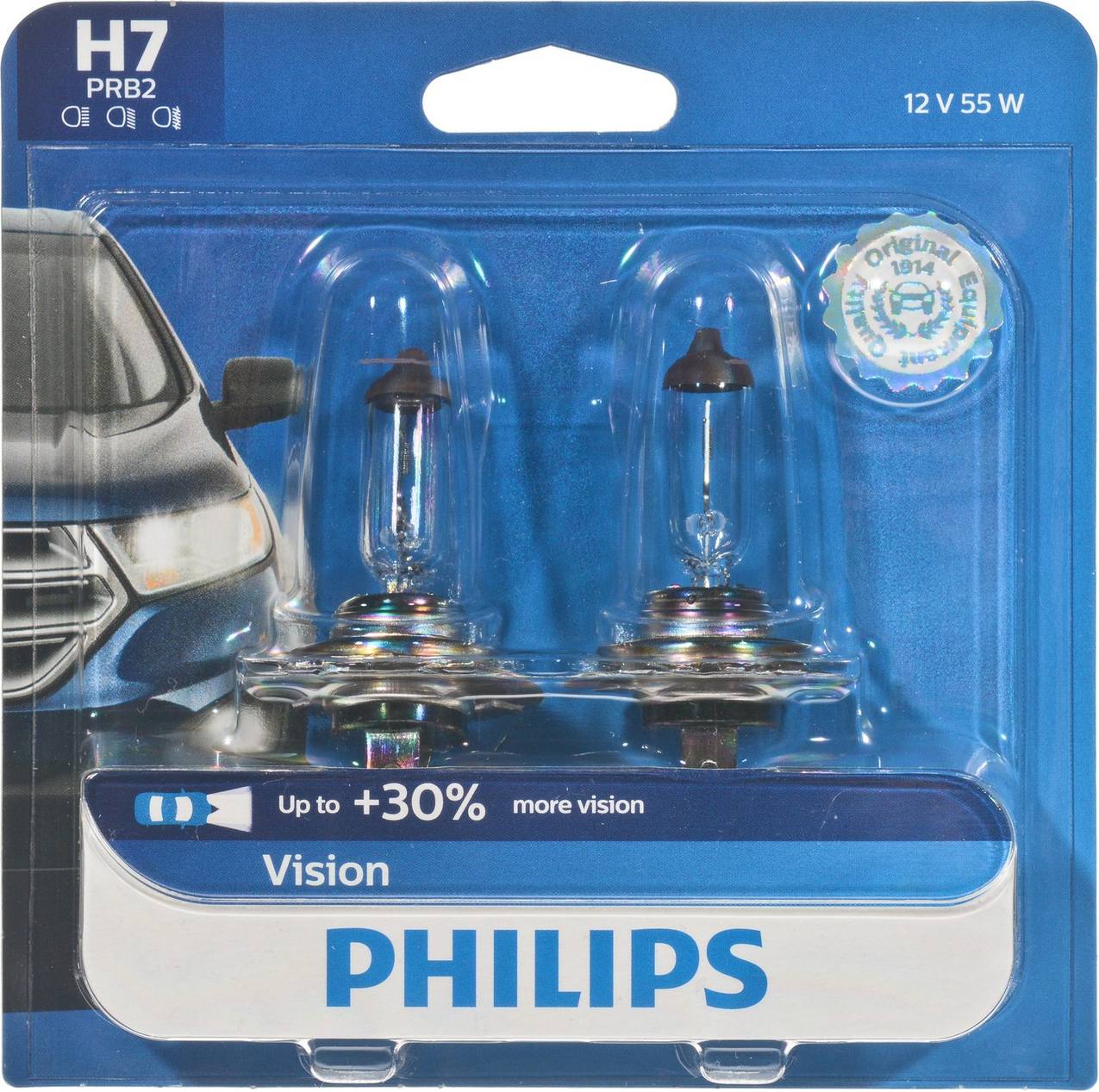 Vision (H7 (Up 30% More Vision) (Pack of 2) Philips Automotive Lighting H7PRB2