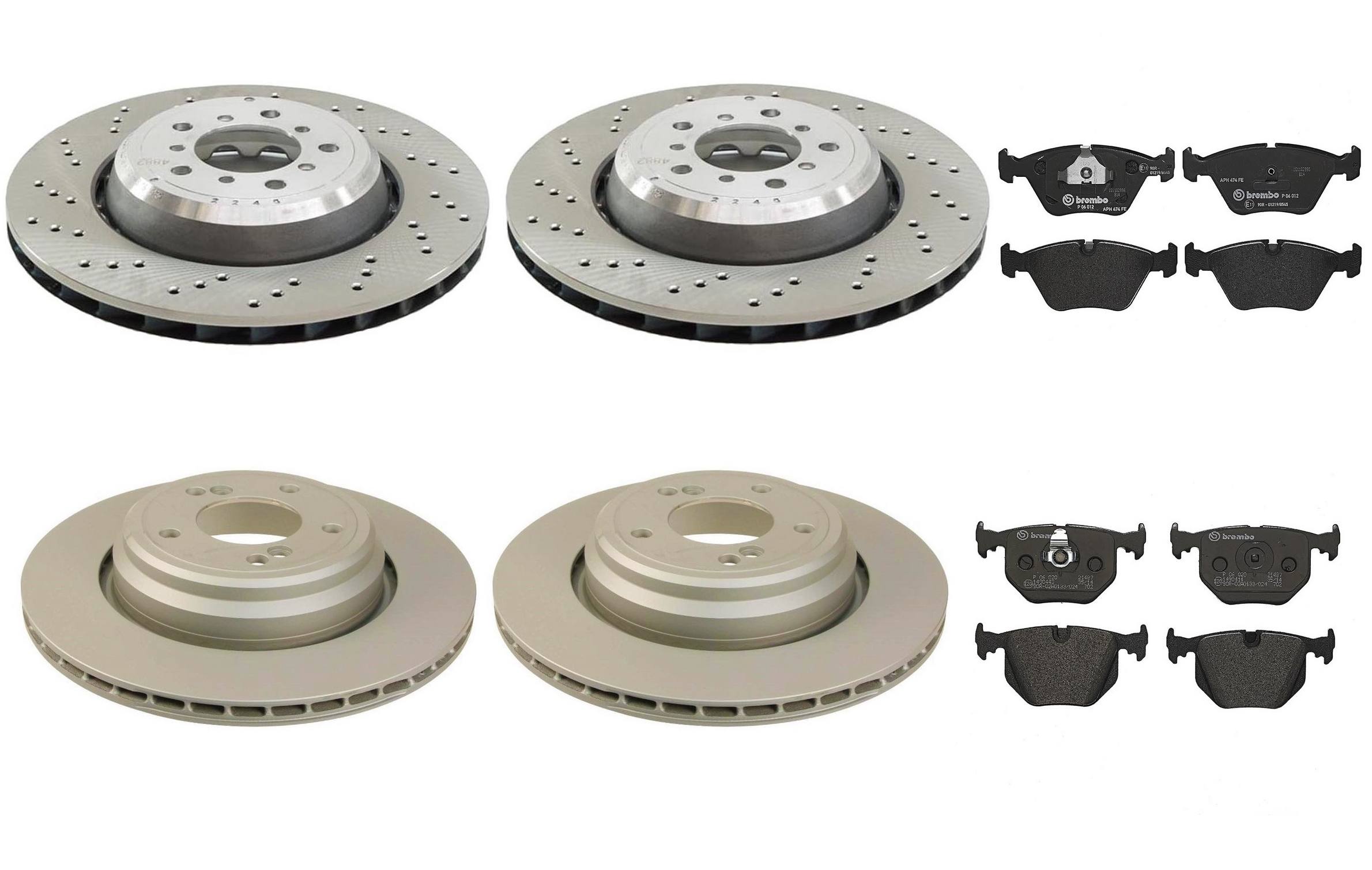 BMW Disc Brake Pad and Rotor Kit Front and Rear (325mm/328mm) (Low