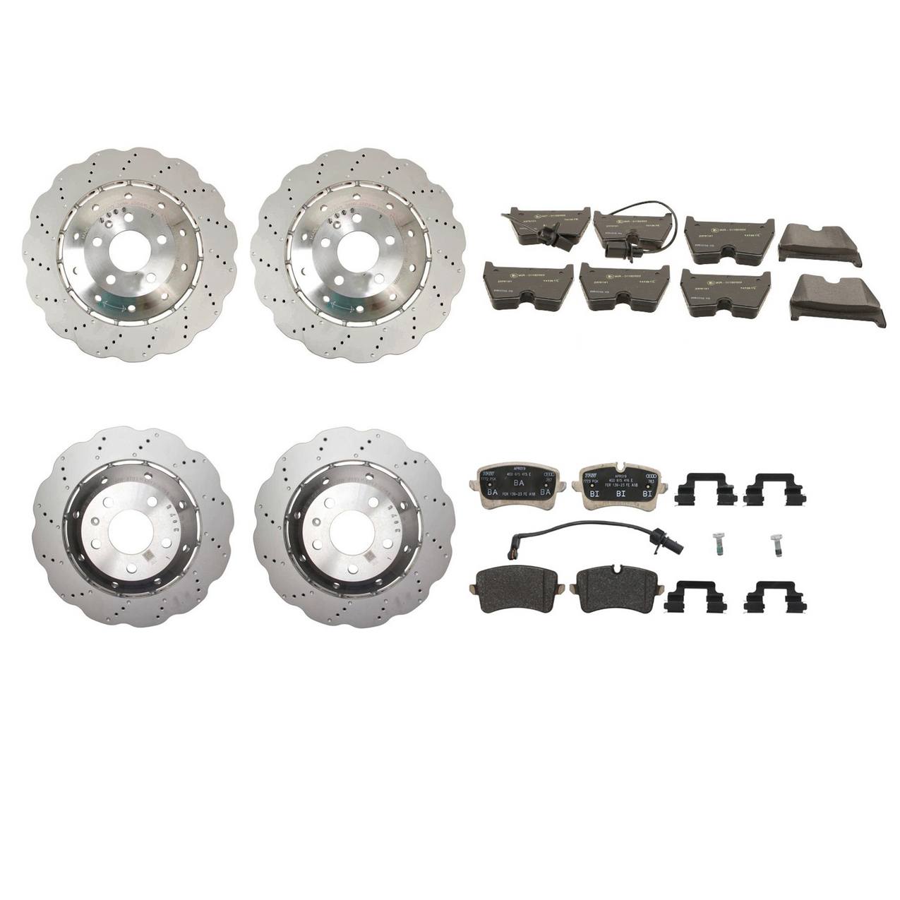 Audi Disc Brake Pad and Rotor Kit Front and Rear (365mm) (330mm
