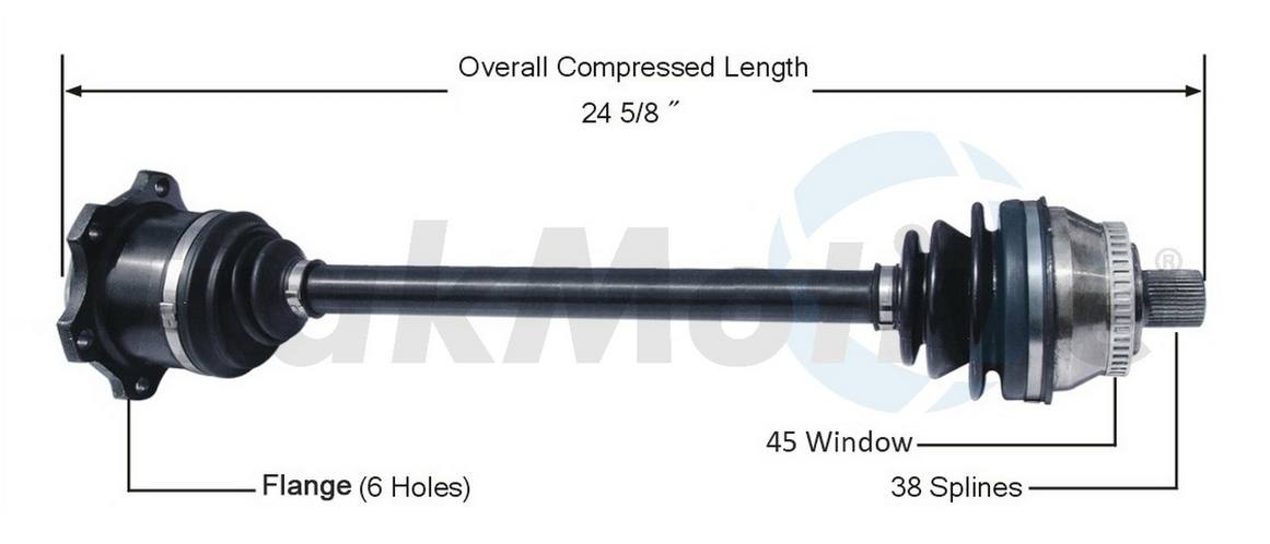 Audi VW CV Axle Shaft - Front Passenger Side - Aftermarket AD8004