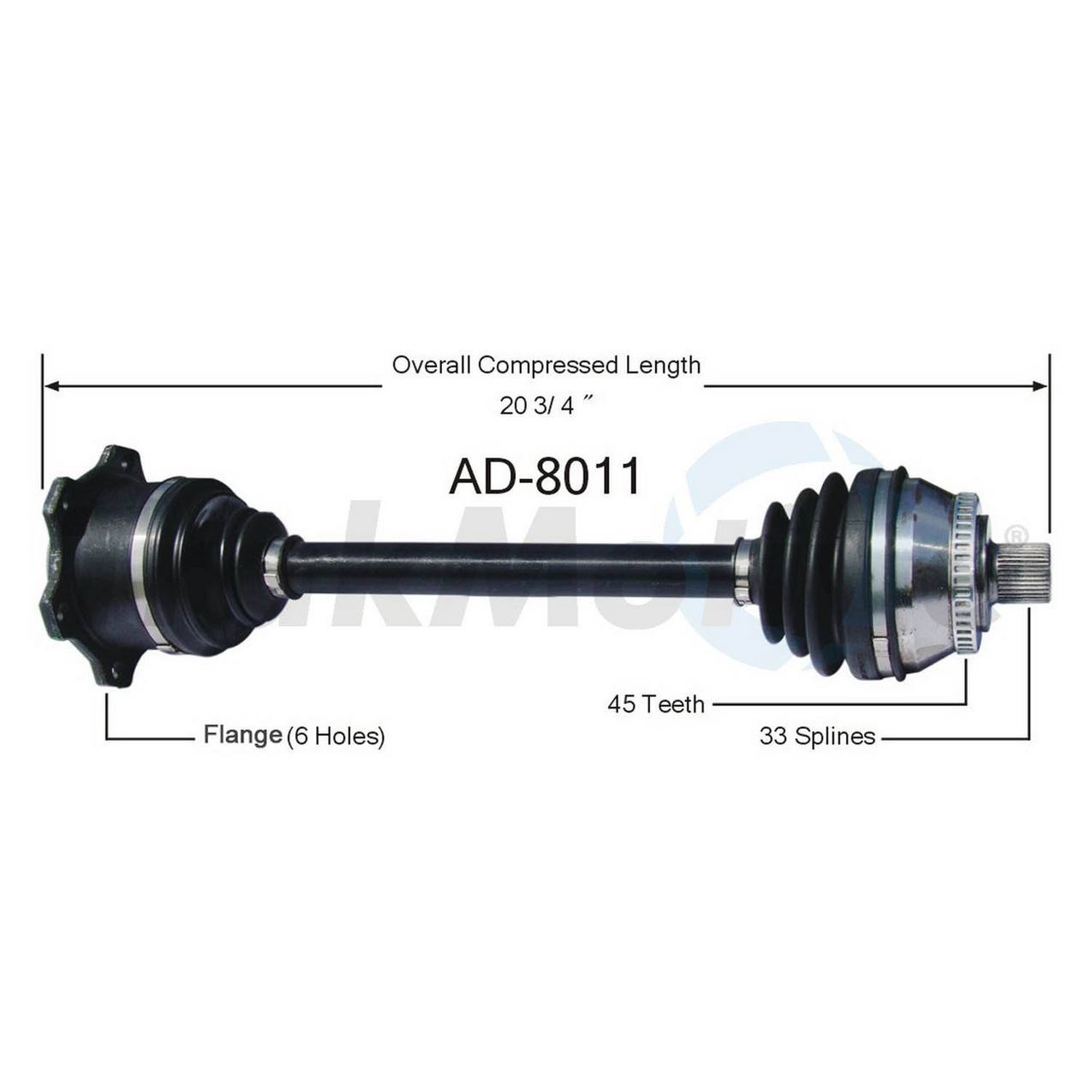 Audi VW CV Axle Shaft - Front Driver Side - Aftermarket AD8011