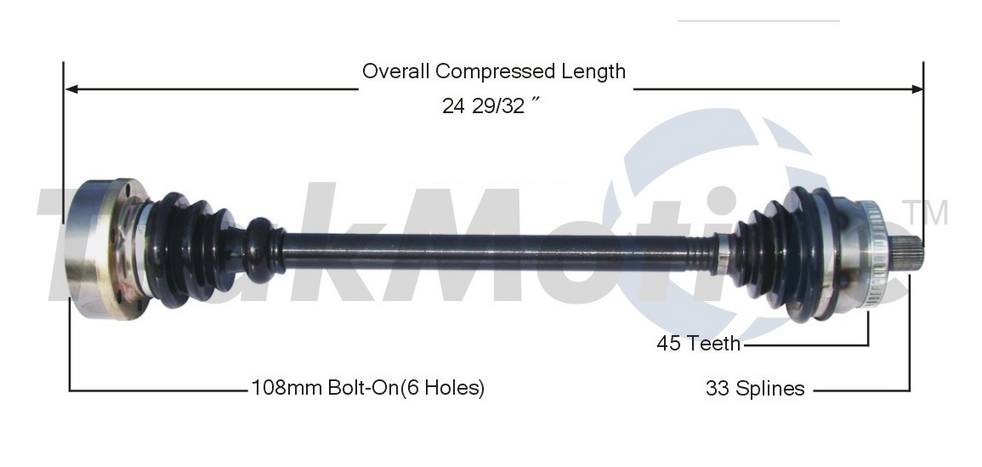 Audi VW CV Axle Shaft - Front Passenger Side - Aftermarket AD8022