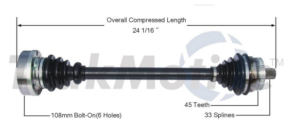 Audi VW CV Axle Shaft - Front Driver Side - Aftermarket AD8023