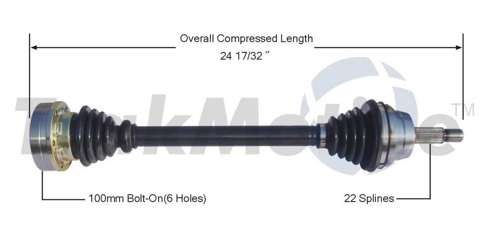 Audi VW CV Axle Shaft - Front Driver Side - Aftermarket AD8041