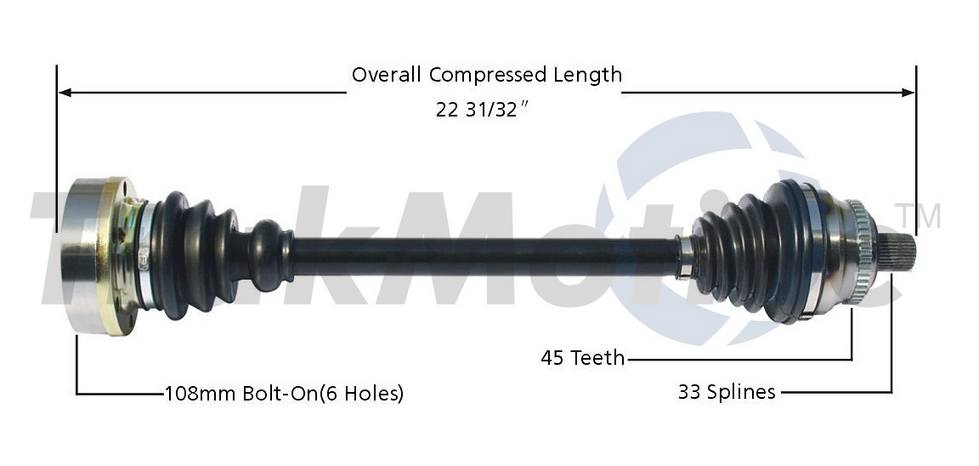 Audi CV Axle Shaft - Front Driver Side - Aftermarket AD8056