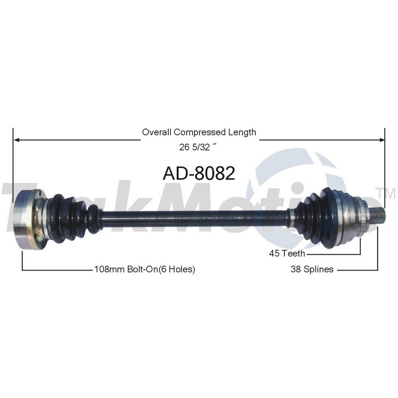 Audi CV Axle Shaft - Front Passenger Side - Aftermarket AD8082