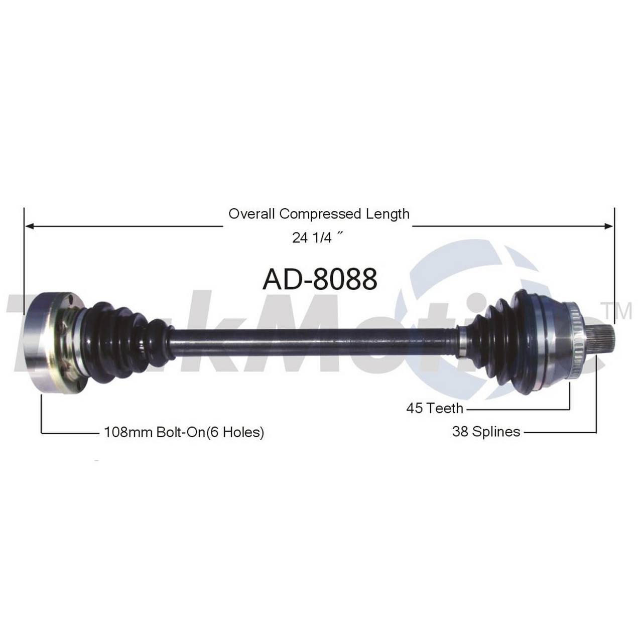 Audi CV Axle Shaft - Front Driver Side - Aftermarket AD8088