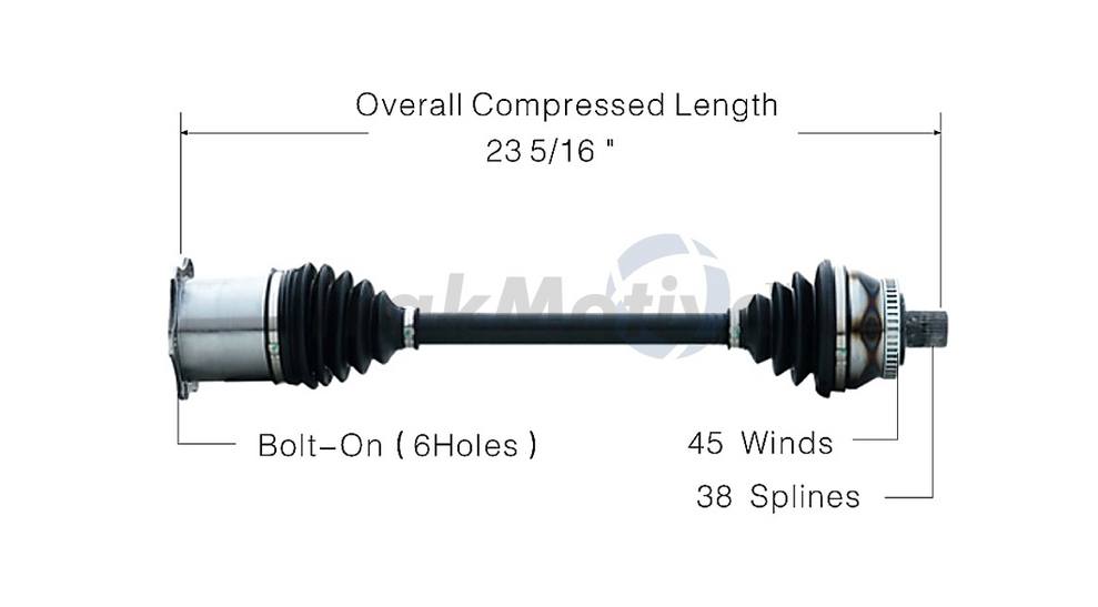 Audi CV Axle Shaft - Front Driver Side (Manual Trans) 8E0407451JX - Aftermarket AD8091