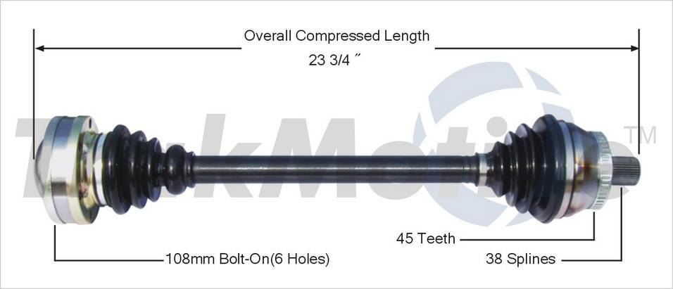 Audi CV Axle Shaft - Front Driver Side - Aftermarket AD8093