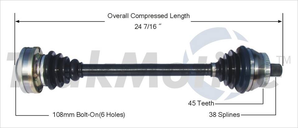 Audi CV Axle Shaft - Front Passenger Side - Aftermarket AD8094