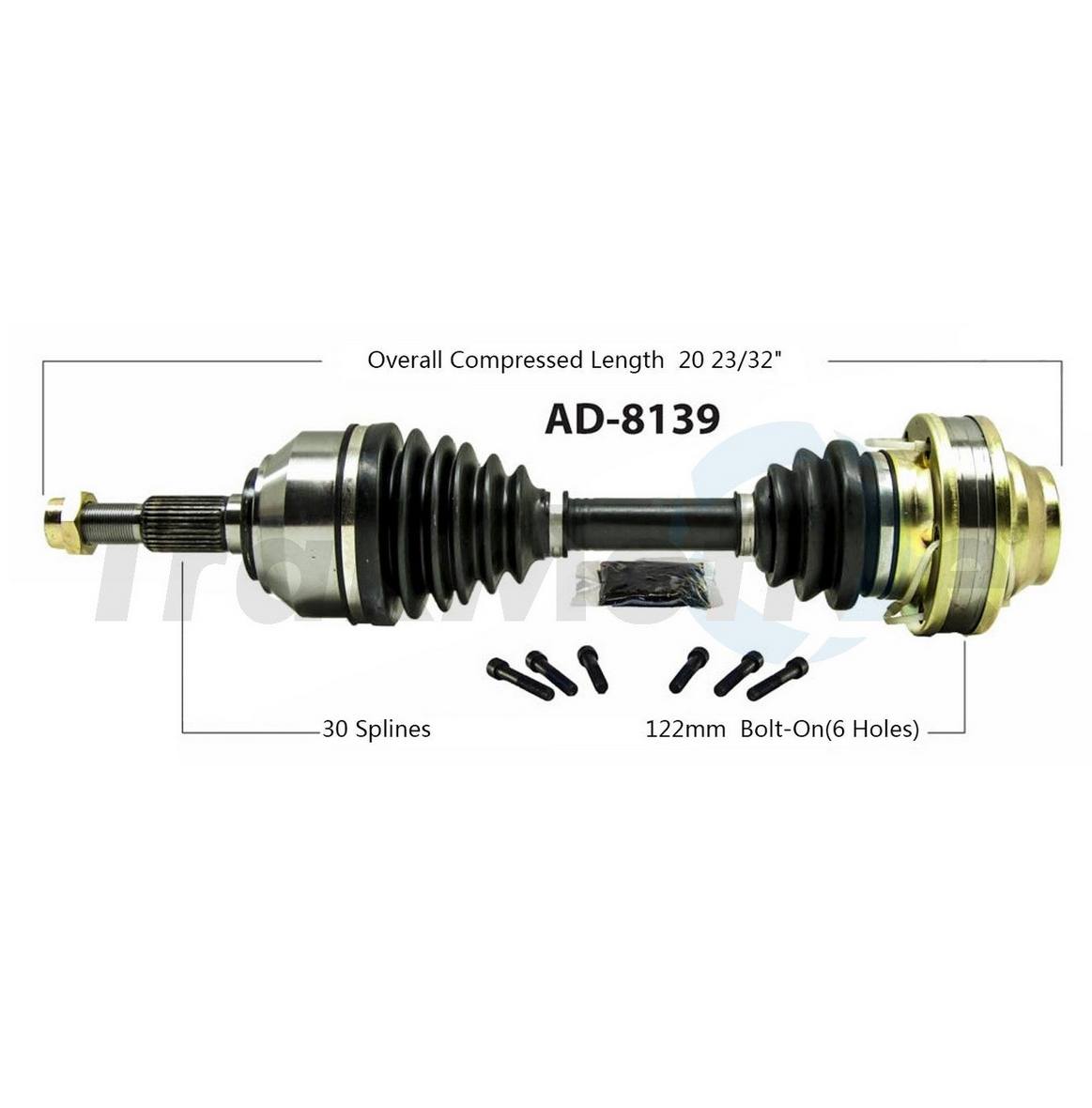 VW CV Axle Shaft - Front Passenger Side - Aftermarket AD8139