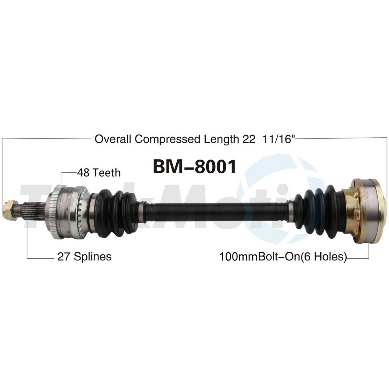 BMW CV Axle Shaft - Rear Passenger Side - Aftermarket BM8001