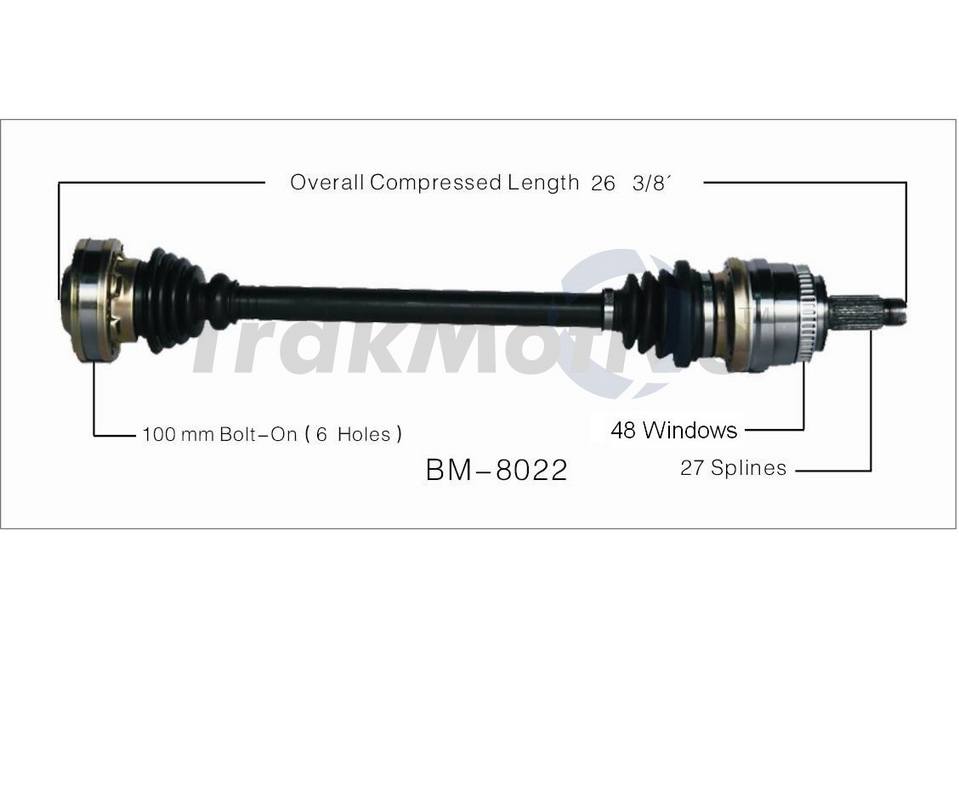 BMW CV Axle Shaft - Rear Passenger Side - Aftermarket BM8022