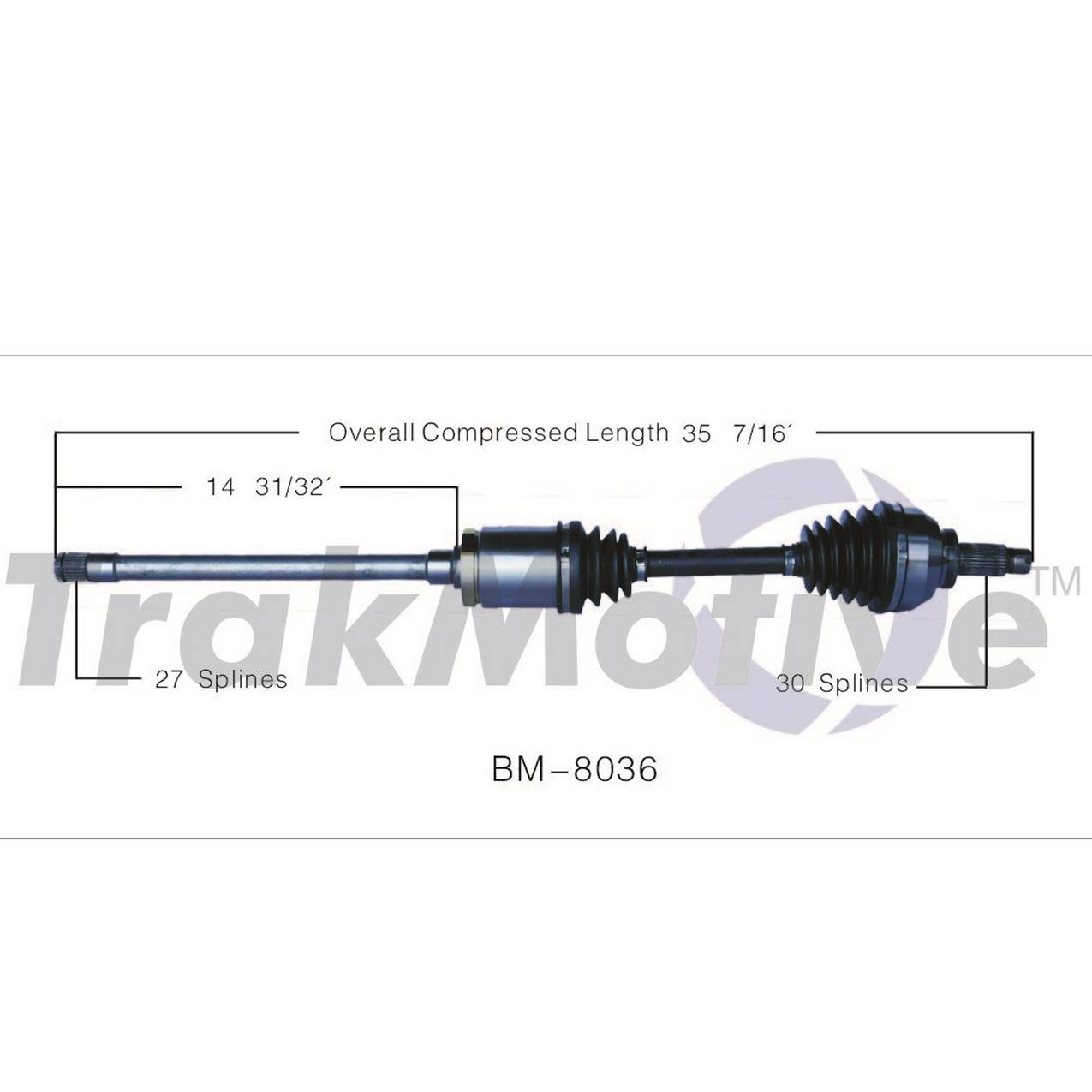 BMW CV Axle Shaft - Front Passenger Side - Aftermarket BM8036