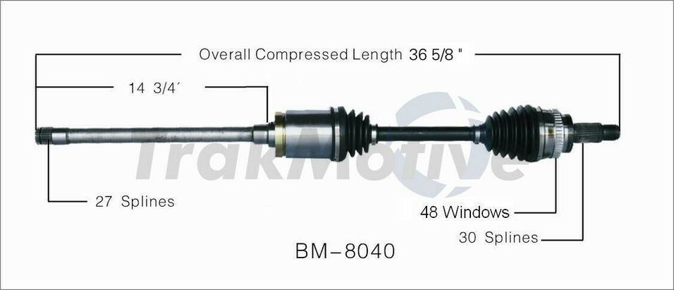 BMW CV Axle Shaft - Front Passenger Side - Aftermarket BM8040