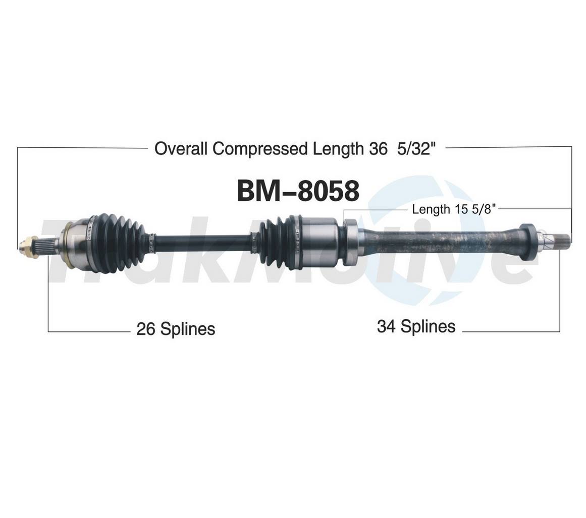 Mini CV Axle Shaft - Front Passenger Side - Aftermarket BM8058