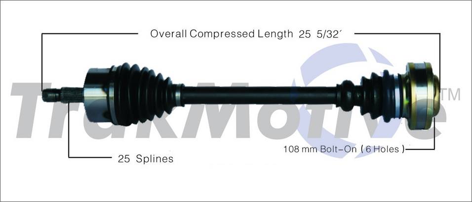 Mercedes CV Axle Shaft - Rear Driver Side - Aftermarket MB8018