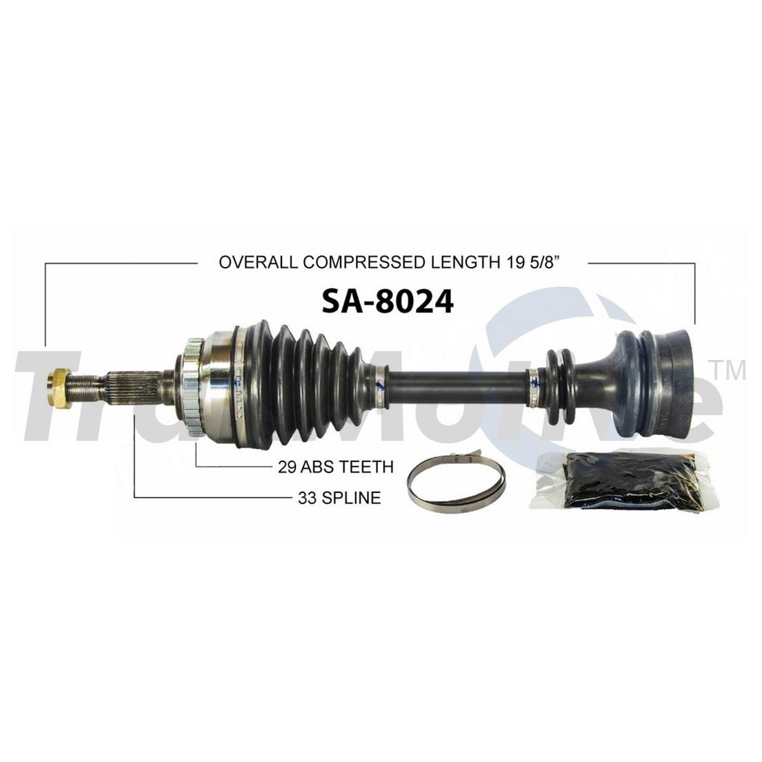 SAAB CV Axle Shaft - Front Driver Side - Aftermarket SA8024