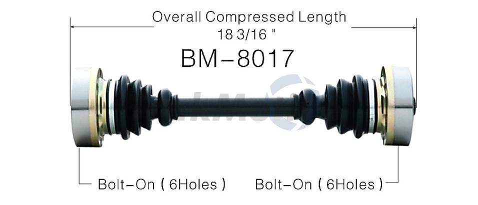 BMW CV Axle Shaft - Rear Passenger Side - Aftermarket BM8017