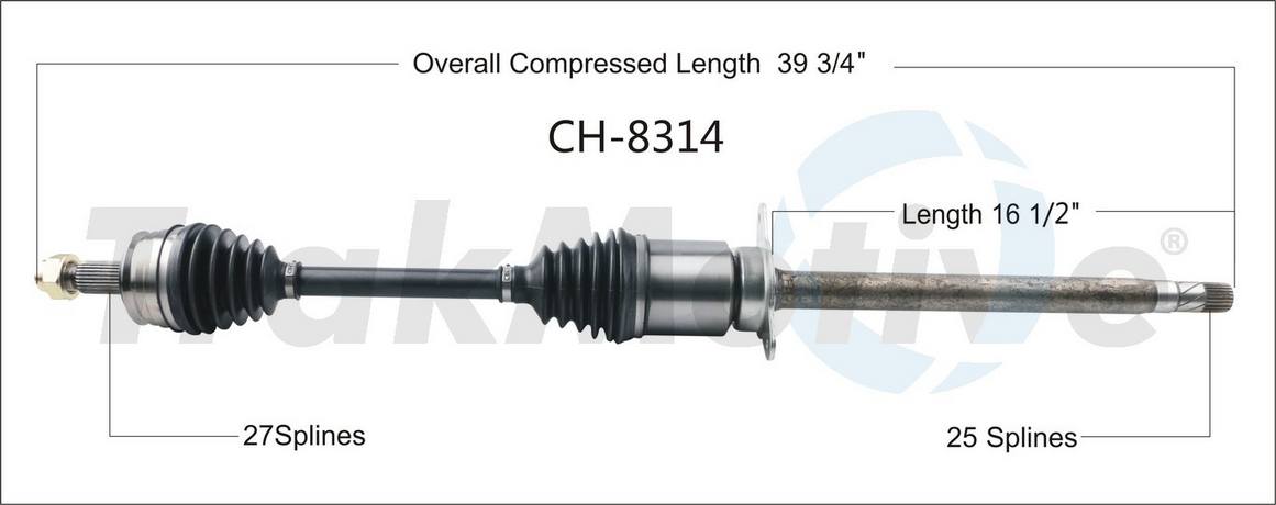 CV Axle Shaft – Front Passenger Side (Updated Design) Surtrack CH-8314