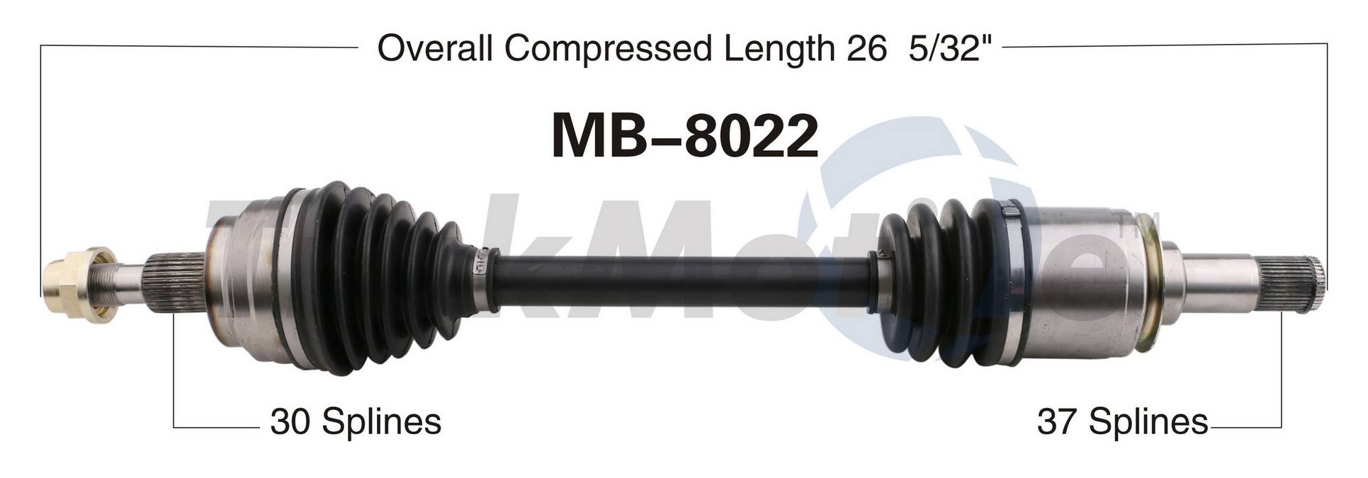 Mercedes CV Axle Shaft - Front Driver Side - Aftermarket MB8022