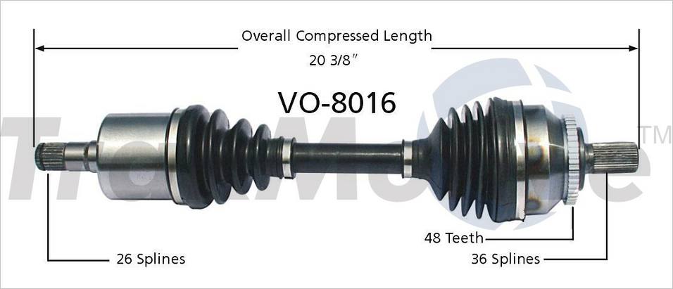 Volvo CV Axle Shaft - Front Driver Side - Aftermarket VO8016