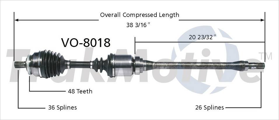 Volvo CV Axle Shaft - Front Passenger Side - Aftermarket VO8018