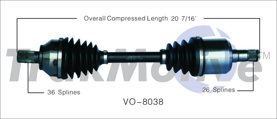 Volvo CV Axle Shaft - Front Driver Side - Aftermarket VO8038