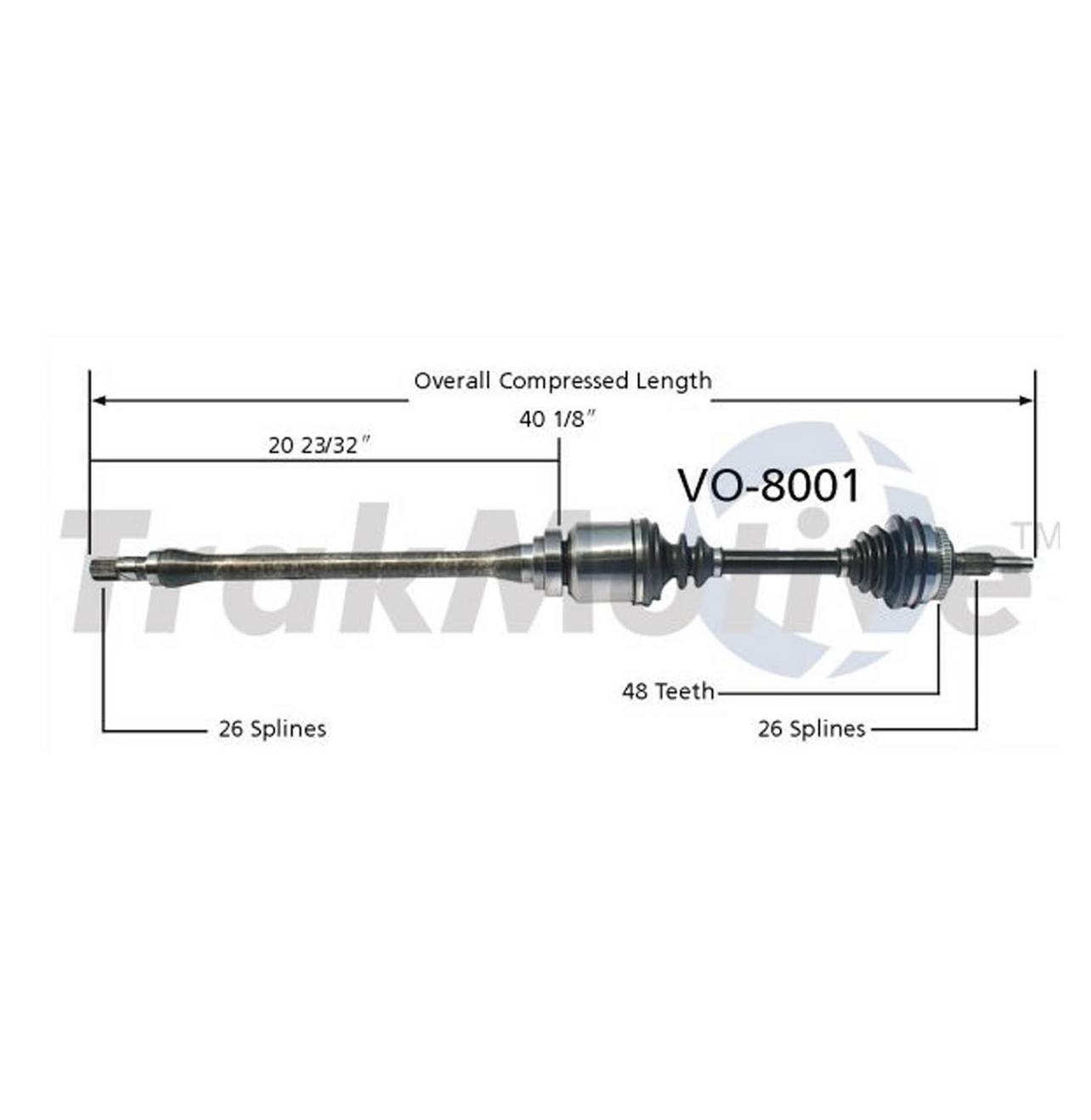 Volvo CV Axle Shaft - Front Passenger Side - Aftermarket VO8001