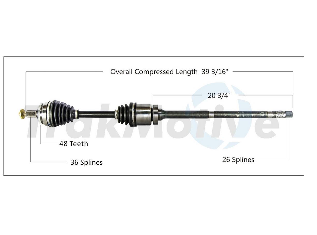 Volvo CV Axle Shaft - Front Passenger Side - Aftermarket VO8041