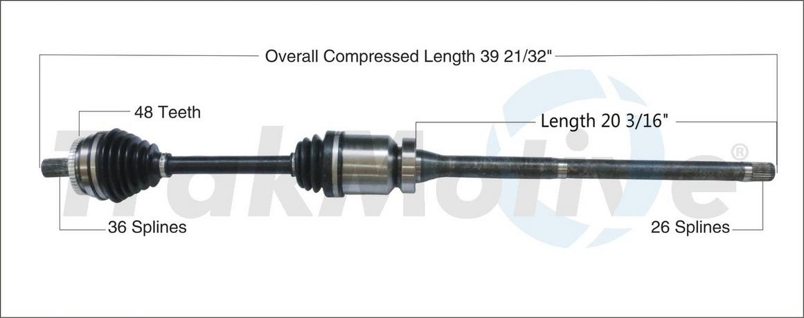 Volvo CV Axle Shaft - Front Passenger Side - Aftermarket VO8042